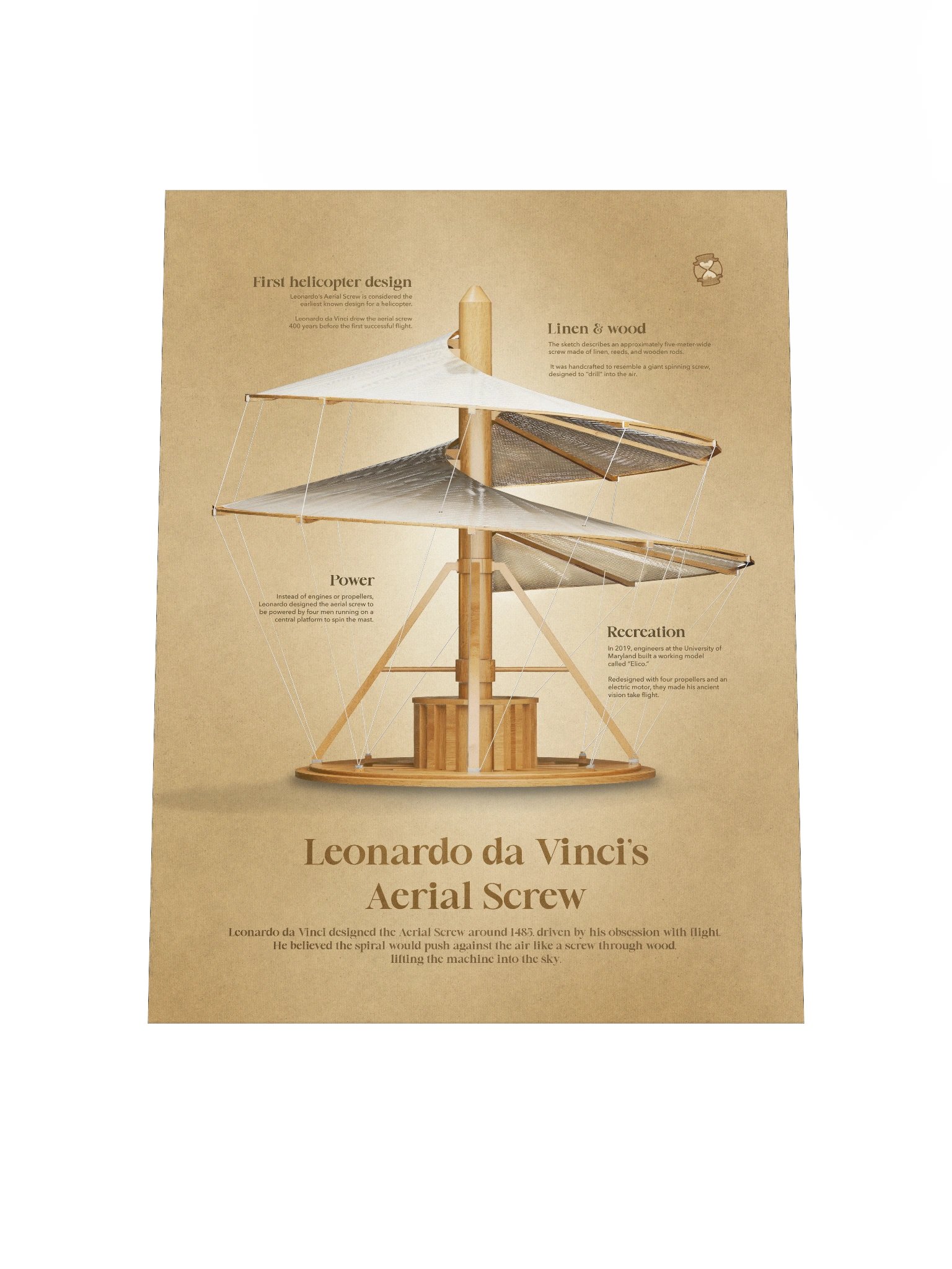 Leonardo da Vinci's Helicopter (Unframed poster) product image (6)