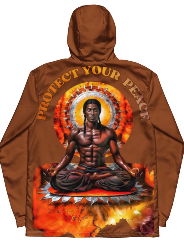 Golden Brown Protect Your Peace Painted Windbreaker product image (3)