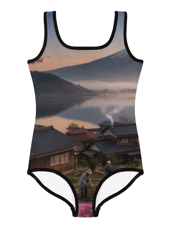 Mount Fuji & Japanese Village Kids One-Piece Swimsuit product image (2)