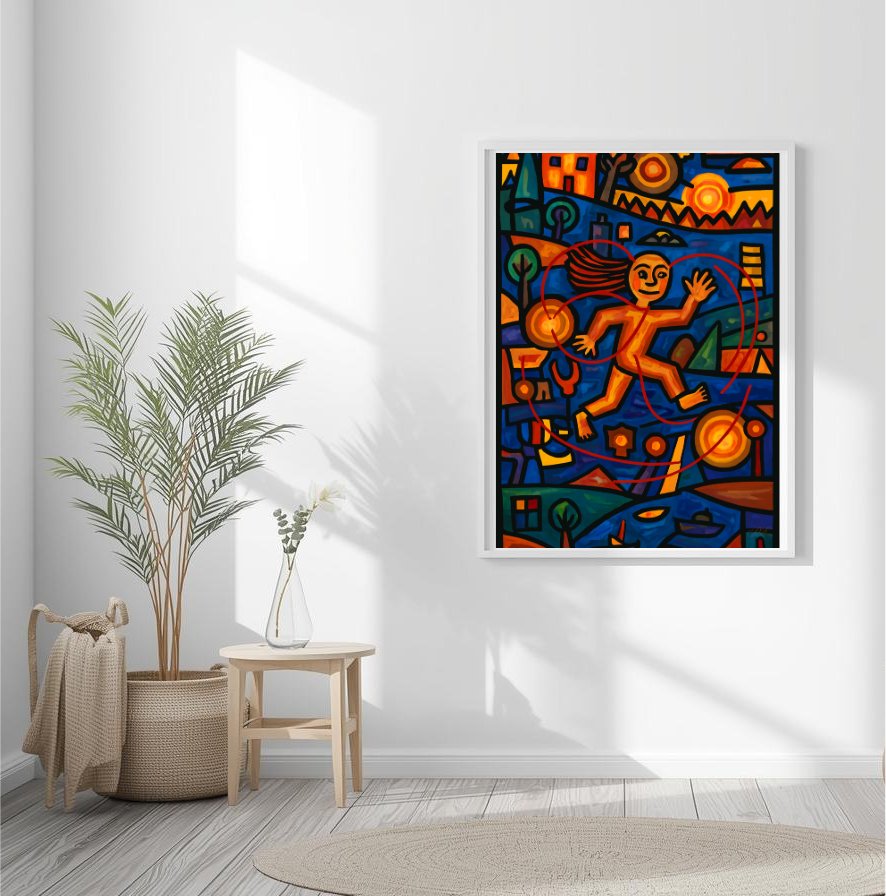 Run the Daily Turmoil – Whimsical Scandinavian Abstract Style - Poster - by M-Art & Design product image (1)