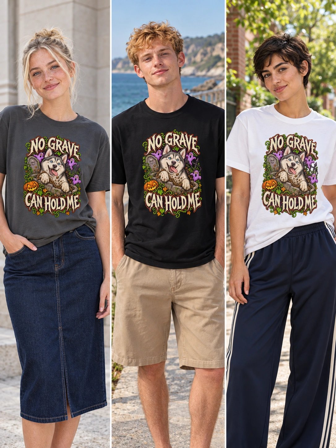 Siberian Husky Halloween T-Shirt – No Grave Can Hold Me product image (4)