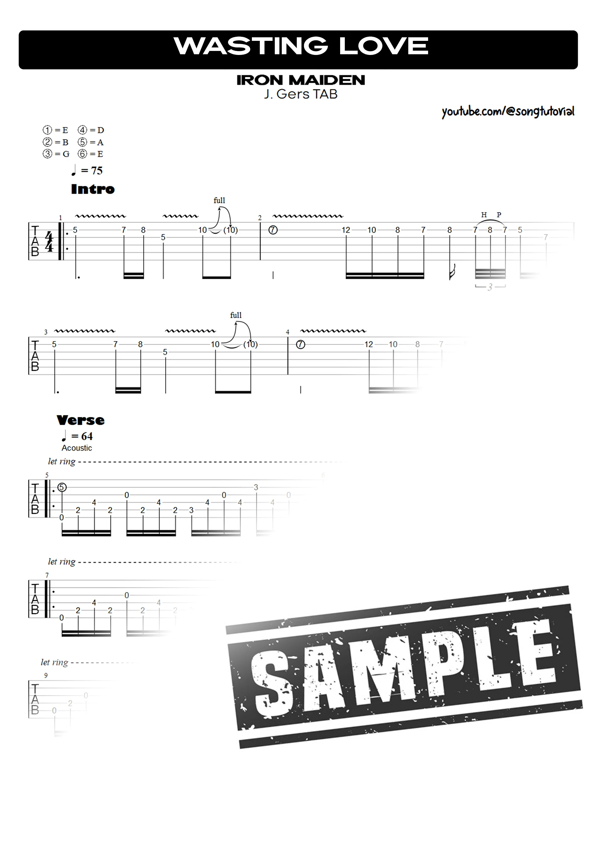 Wasting Love | PDF Tab + Guitar Pro | Iron Maiden product image (2)