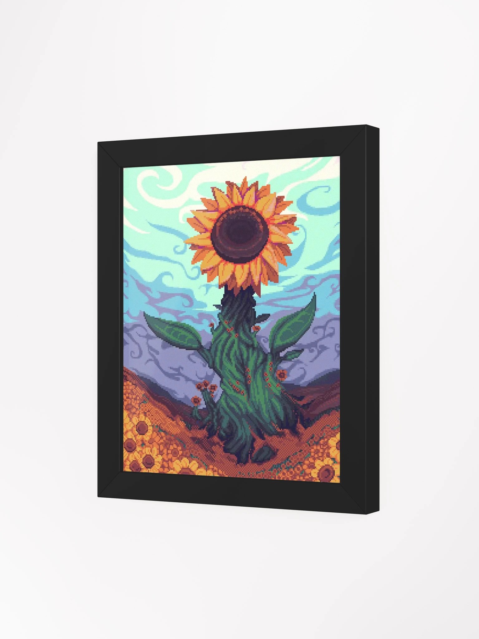 Sunflower Hills Pixel Art Framed Poster product image (9)