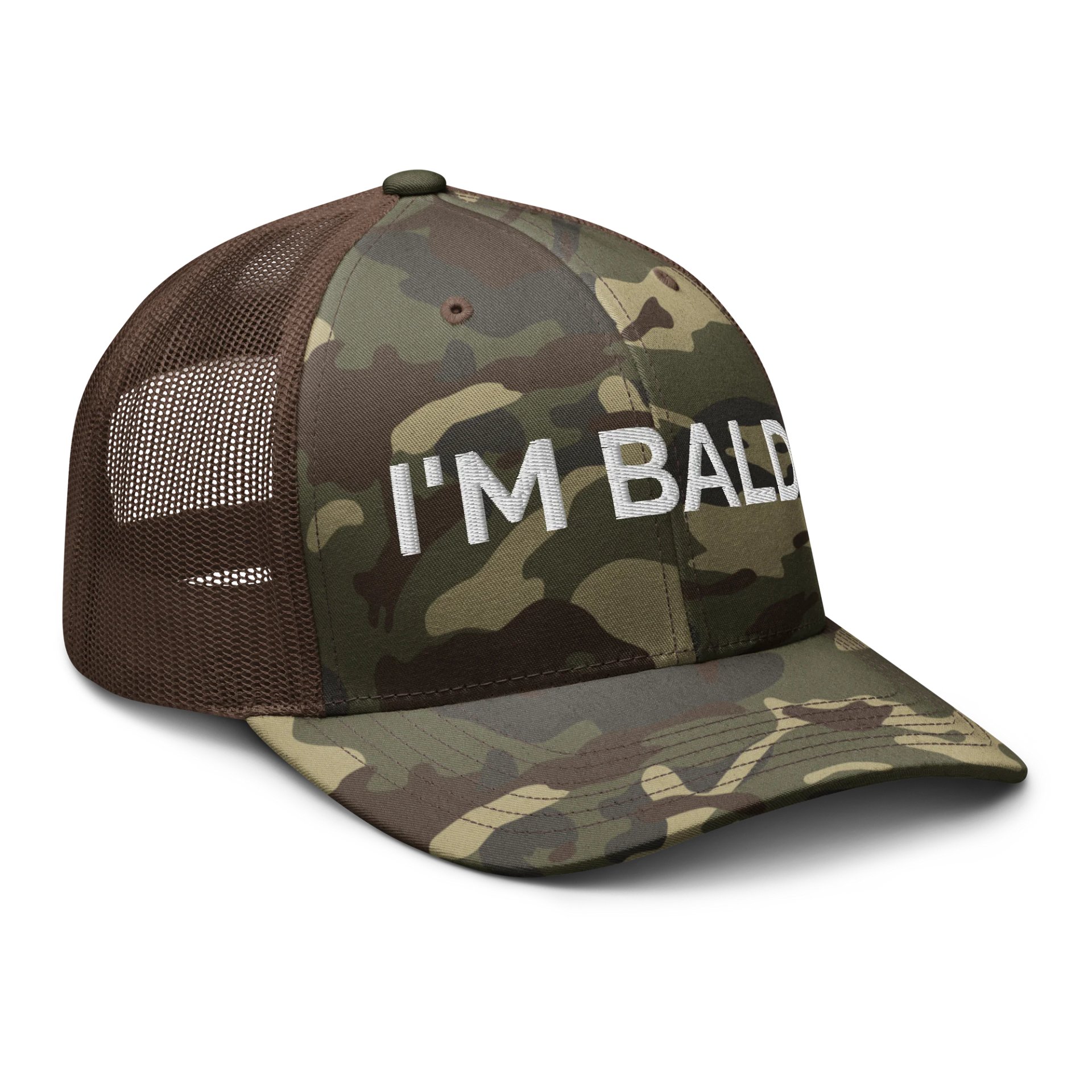 I'M BALD camo trucker hat product image (7)