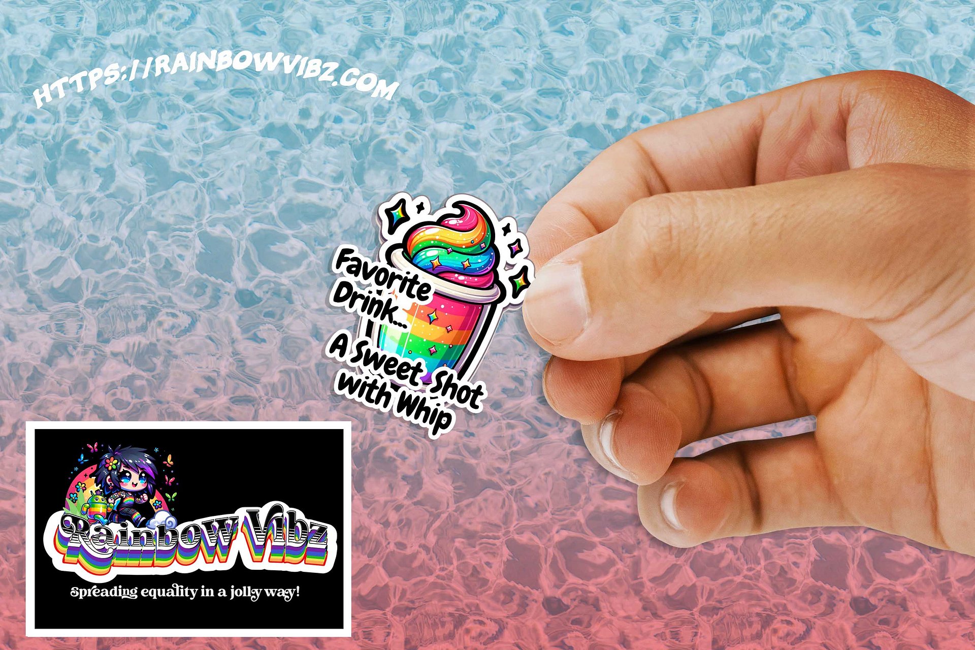 Innuendo Stickers-Favorite Drink-Rainbow Style-Adorable Drink Sticker product image (14)