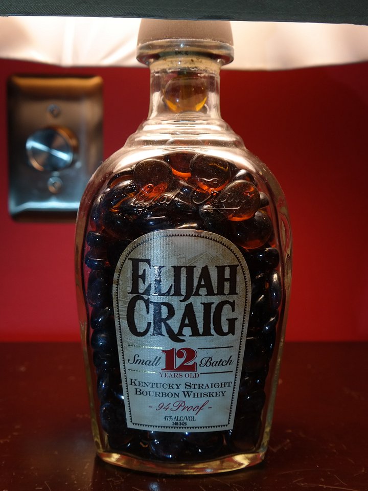 Elijah Craig Whiskey Upcycled Bottle Lamp product image (2)