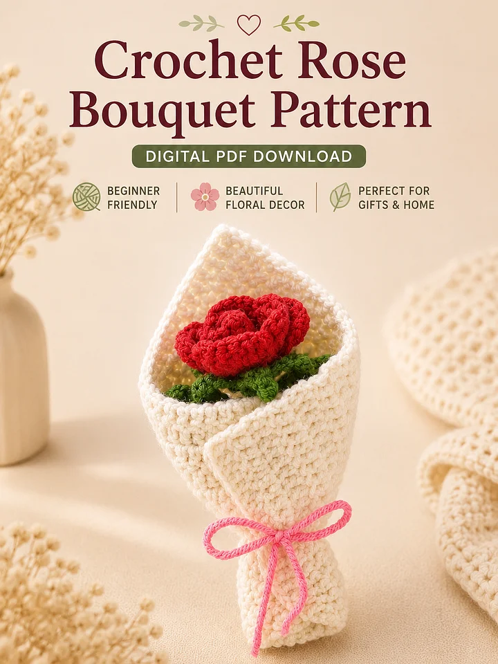 Crochet Rose Bouquet Pattern product image (1)