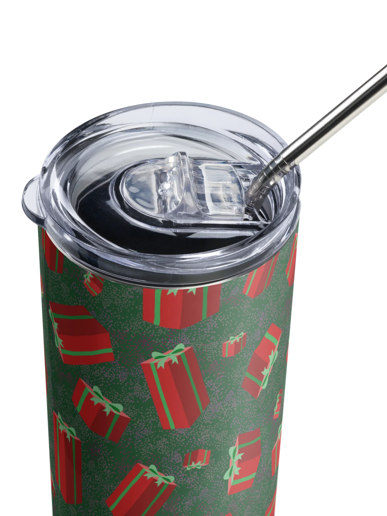 Retro Floating Red Presents Stainless Steel Tumbler with Straw product image (5)