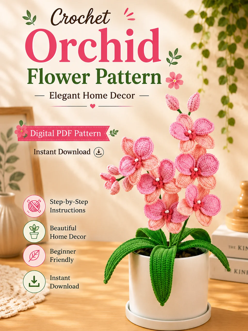 Crochet Orchid Flower Pattern product image (3)