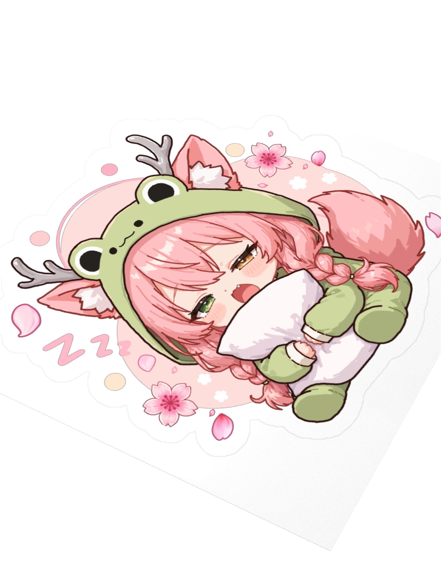 🌸 Sleepy Frog Fox Sticker product image (3)