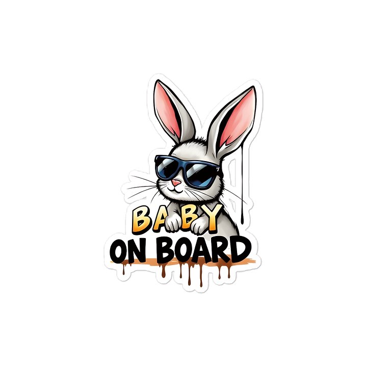 Cool Bunny Urban Style Baby On Board Car Decal - 5x5 Premium Vinyl Sticker - Streetwear Inspire Bunny with Sunglasses Graphic for Cars and Jeeps product image (1)