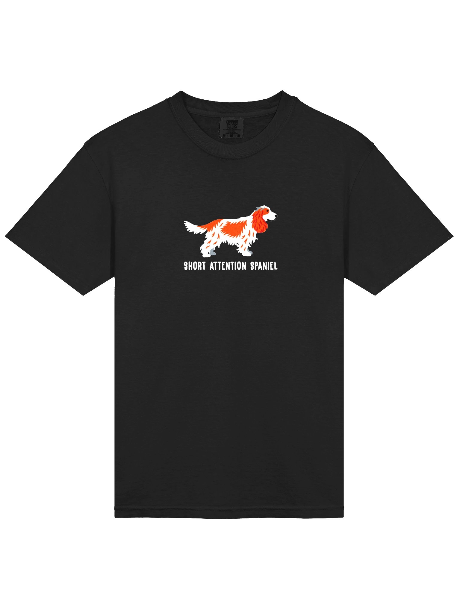 Short Attention Spaniel T-Shirt(Embroidered) of an English Cocker Spaniel(Red & White) product image (6)