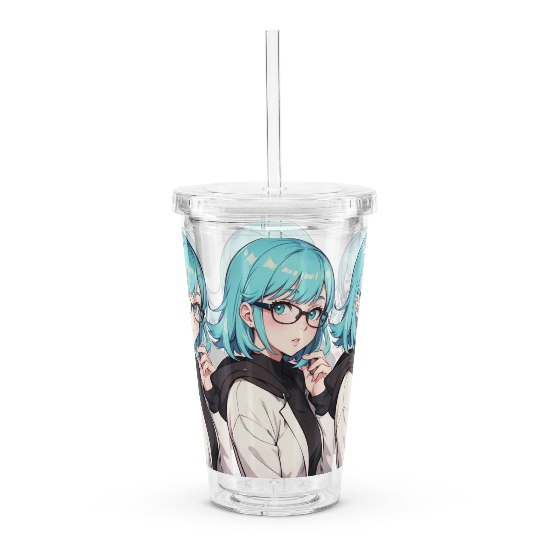 (Aqua WAIFU) K Clear Plastic Tumbler product image (1)