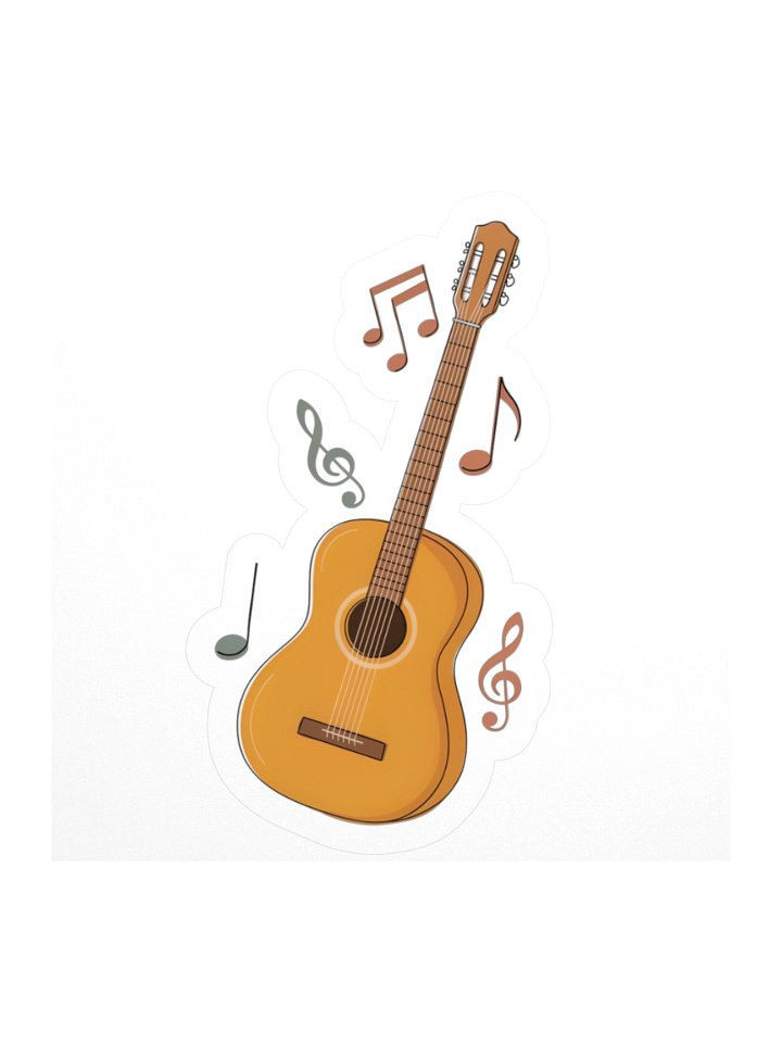Acoustic Guitar Music Note Sticker product image (1)