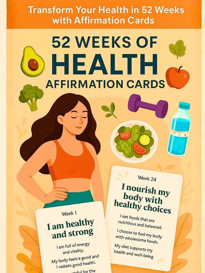 52 Weeks of Health Affirmation Cards | Daily Front & Back Ho’oponopono Practices for Healing, Energy & Inner Balance product image (1)