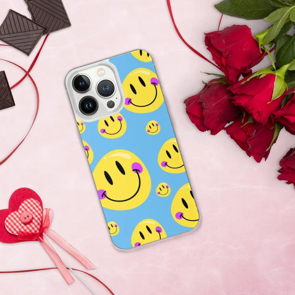 Smiley Faces Blue iPhone Case product image (9)
