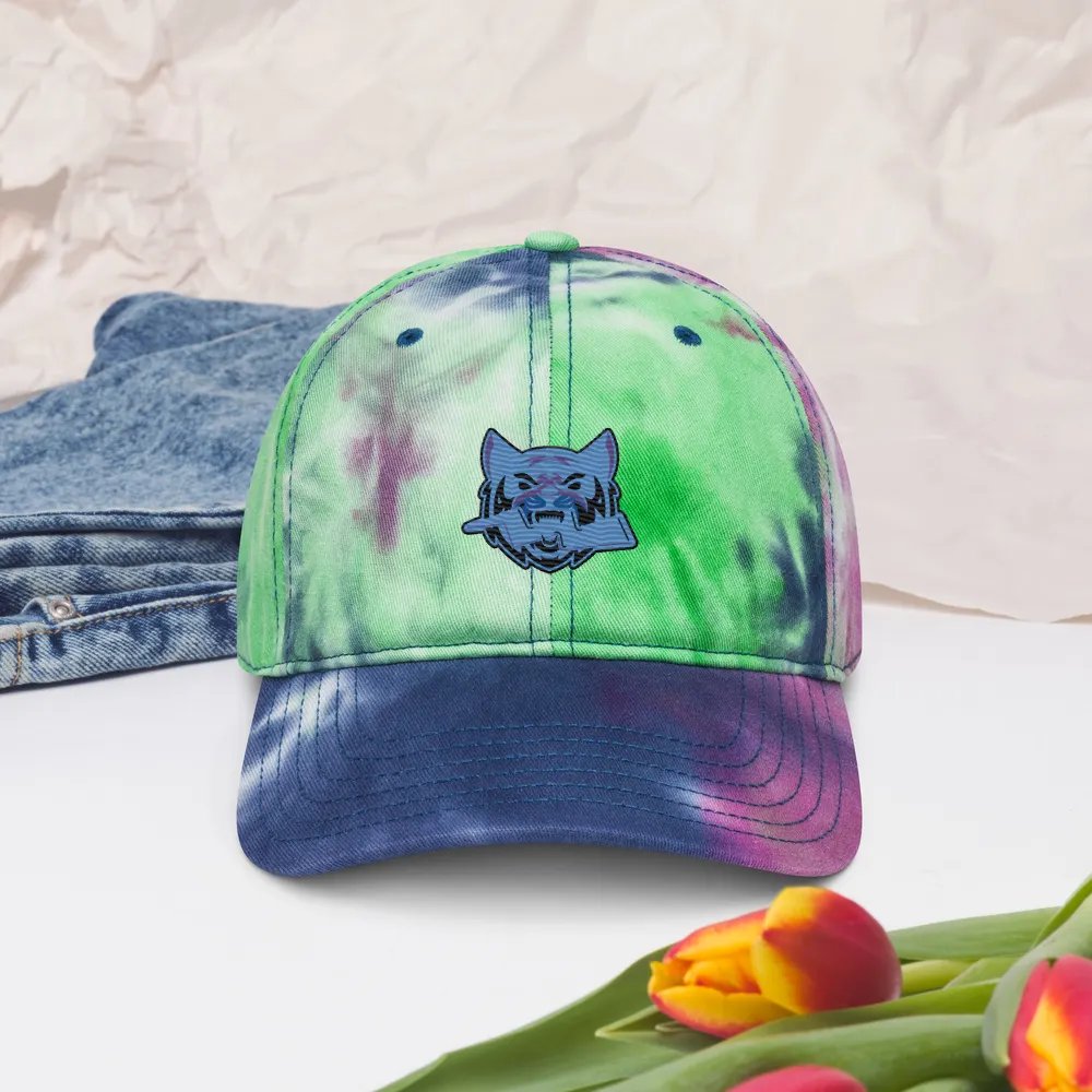 Neon Blue Thunder Graphic Tie-Dye Hat product image (5)