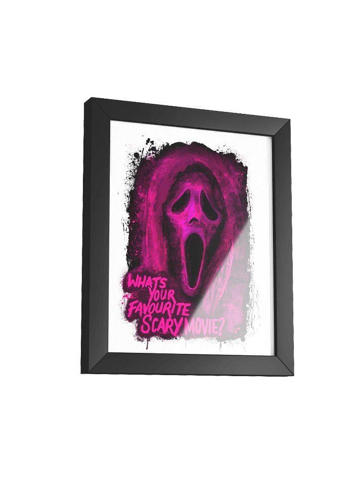 WHITE Framed Ghost Face Print (Pink) product image (2)