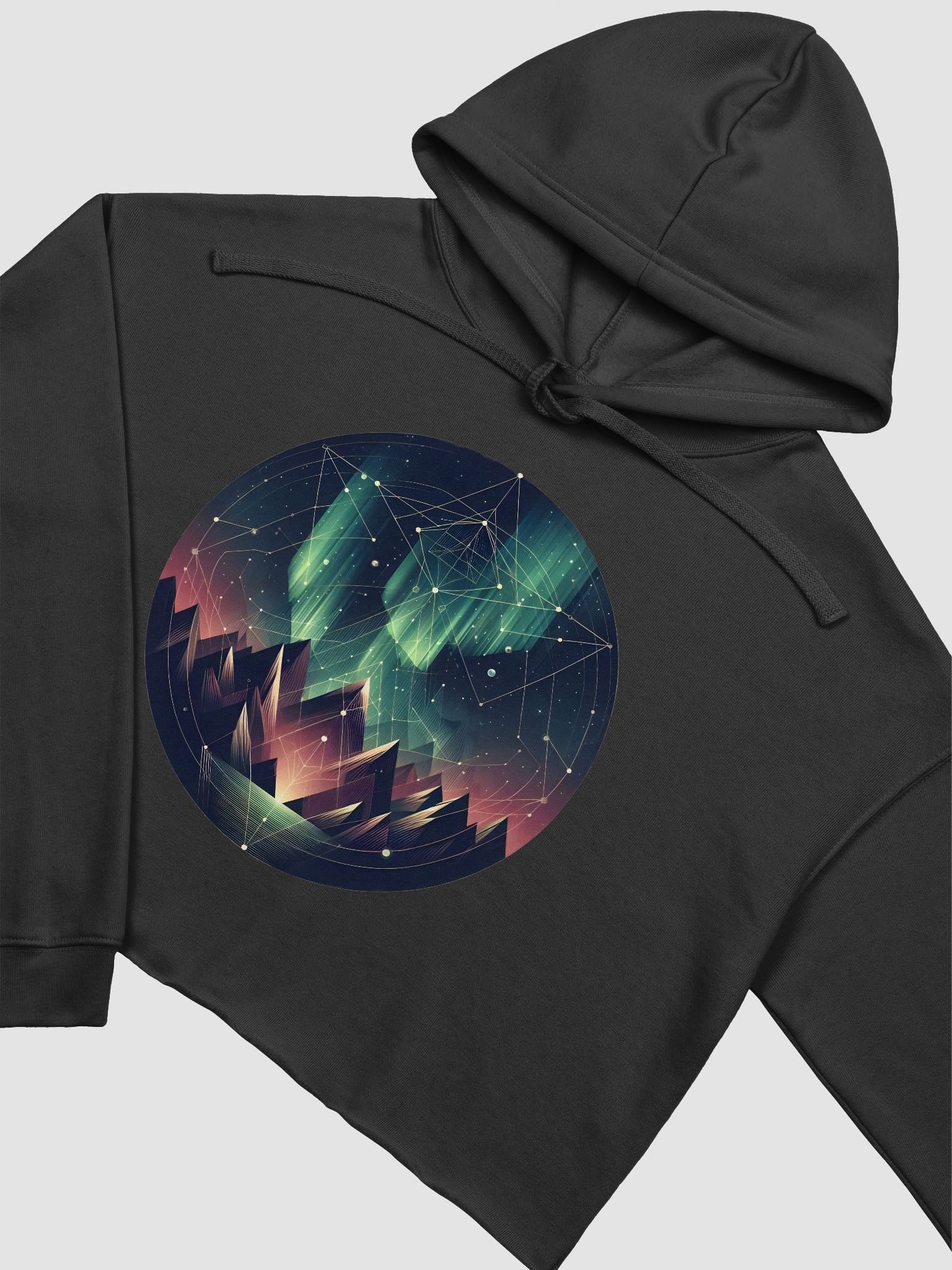Aurora Borealis Geometric Crop Hoodie product image (16)