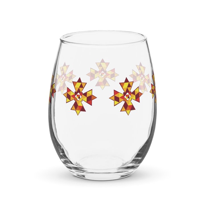 Radiant Red Yellow Cross Stemless Wine Glass product image (2)