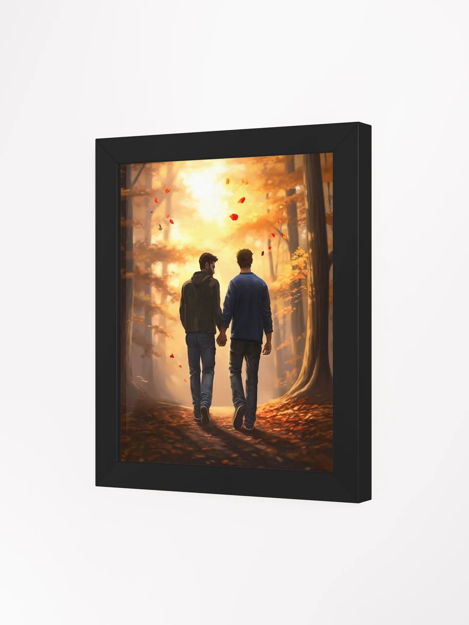Fall Romance - Gay Couple Studio Framed Print product image (3)