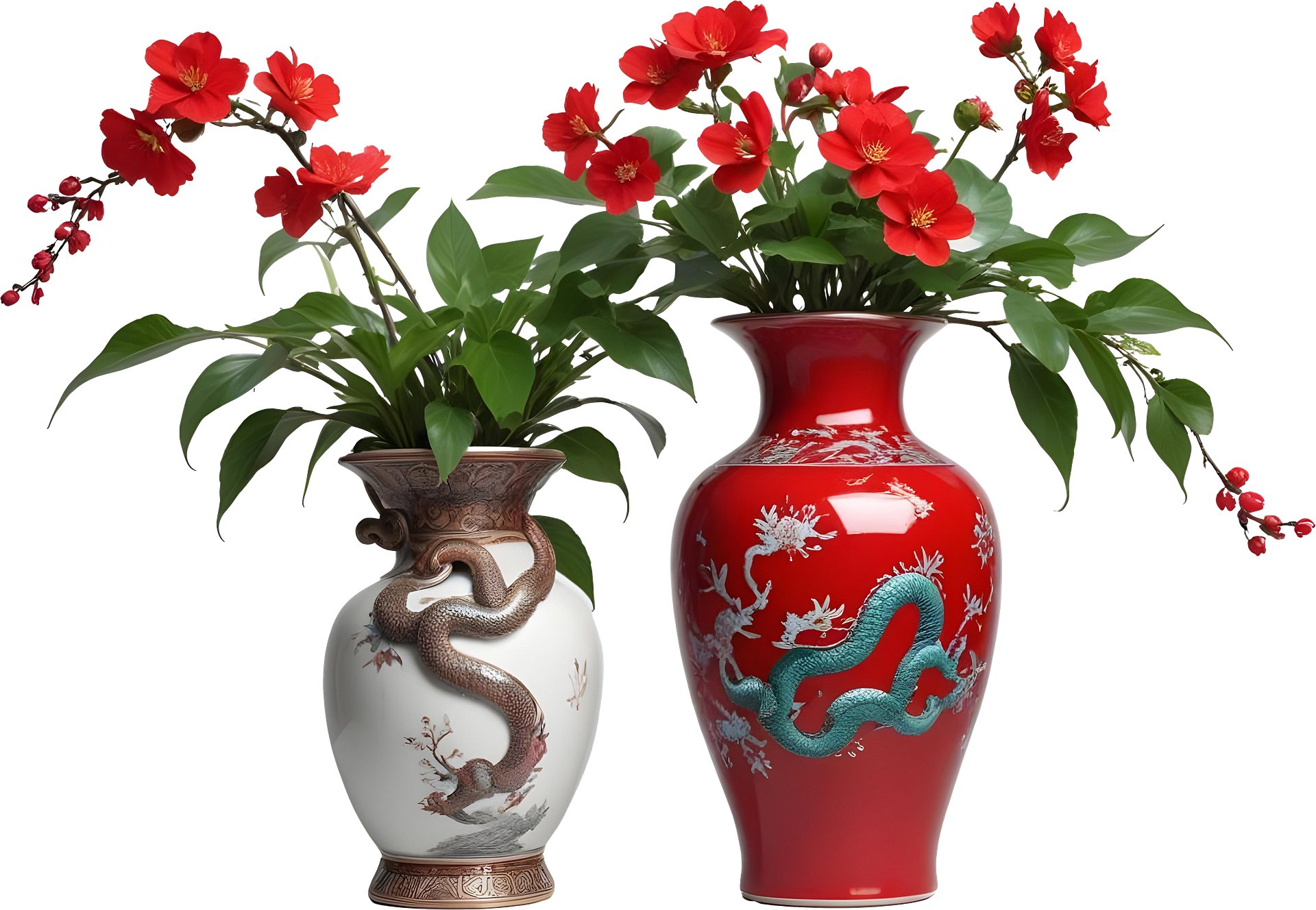 Chinese Art – Snake-Inspired Vase PNG product image (1)