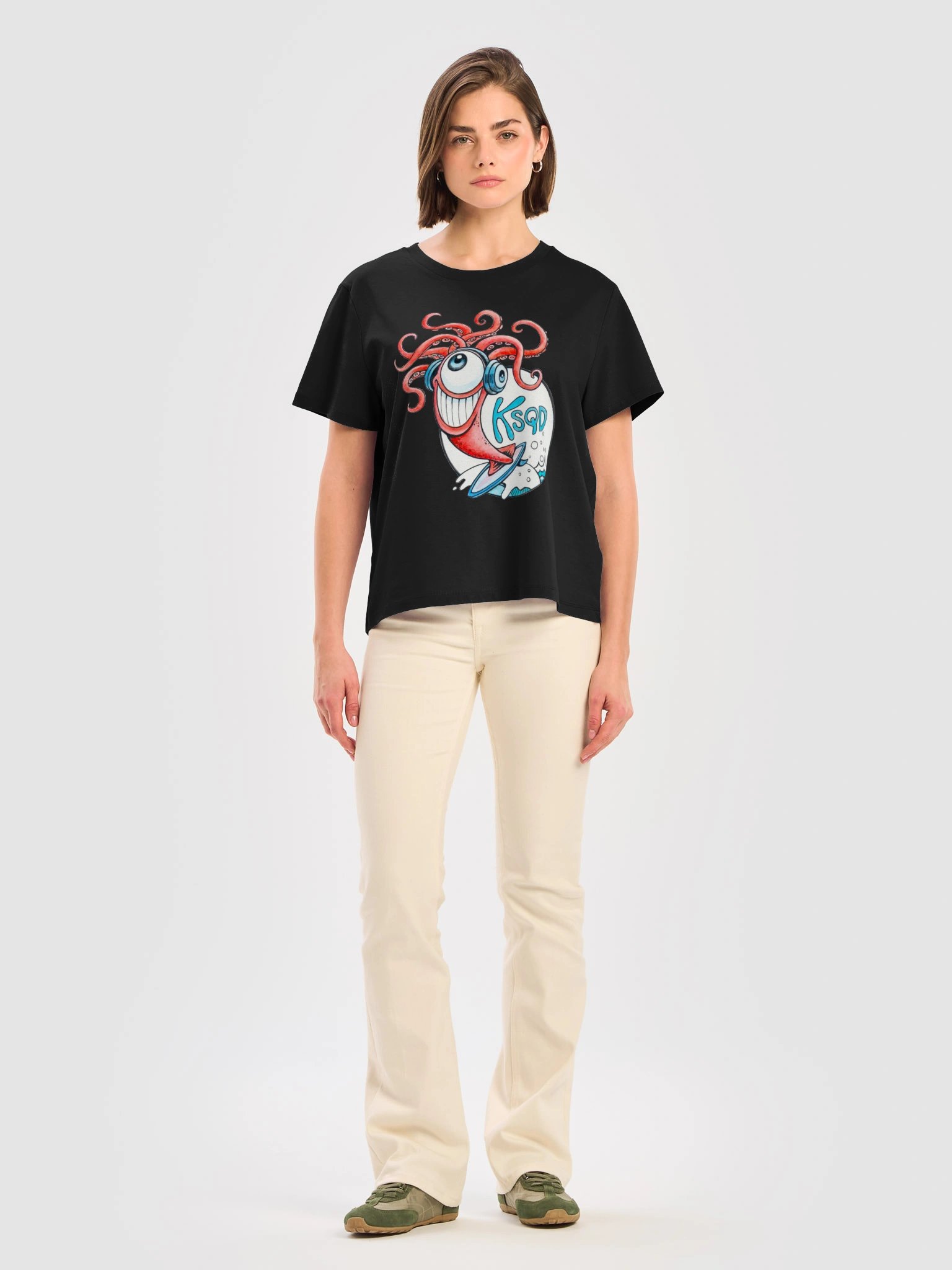 KSQD 2026 Winning Design – Squid & Ocean Organic Ribbed Neck Dark Edition T-Shirt product image (2)