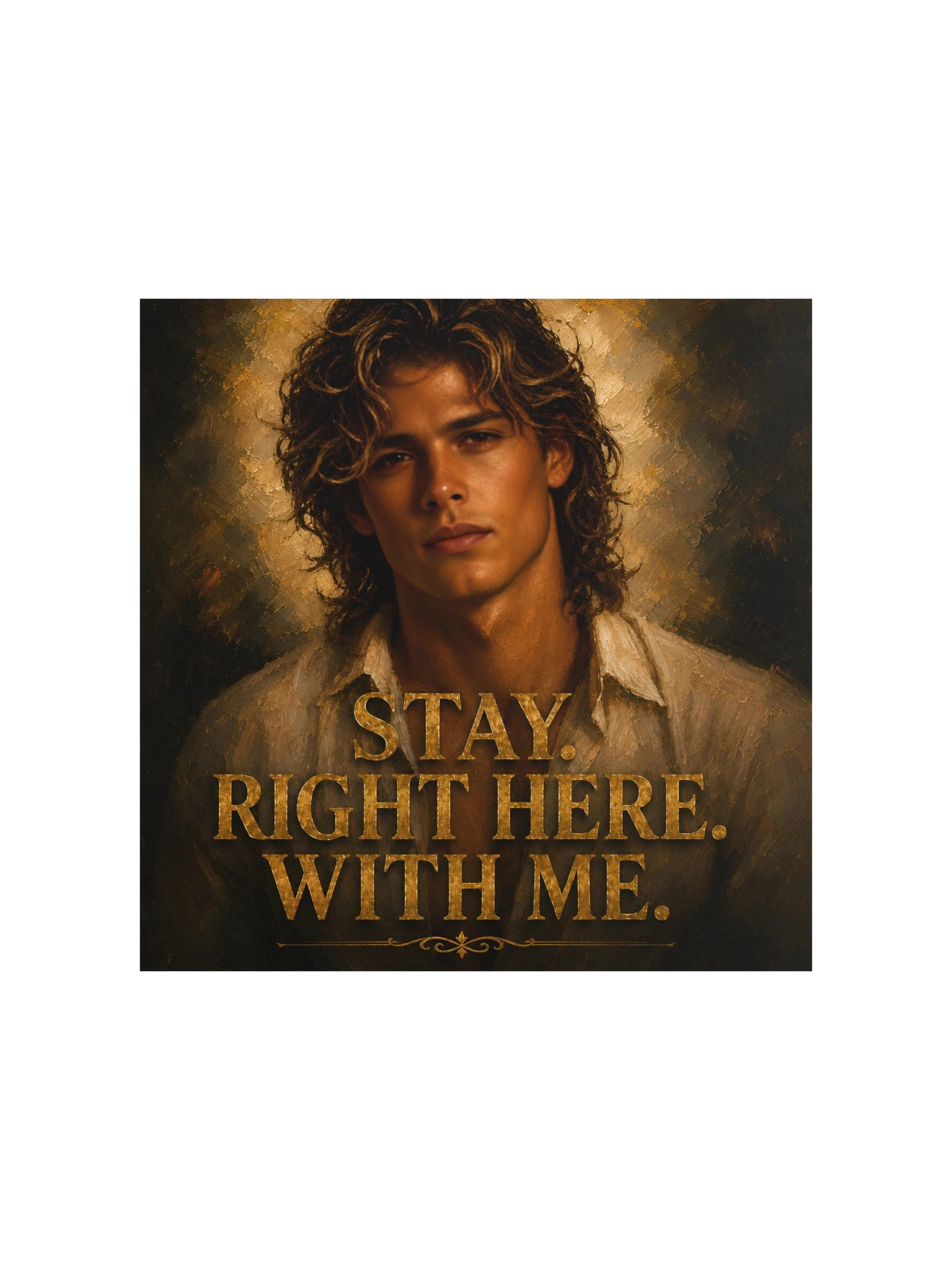 Dark Romance Wall Art, Stay Right Here With Me Poster, Masculine Fantasy Art Print, Romantic Gift product image (2)
