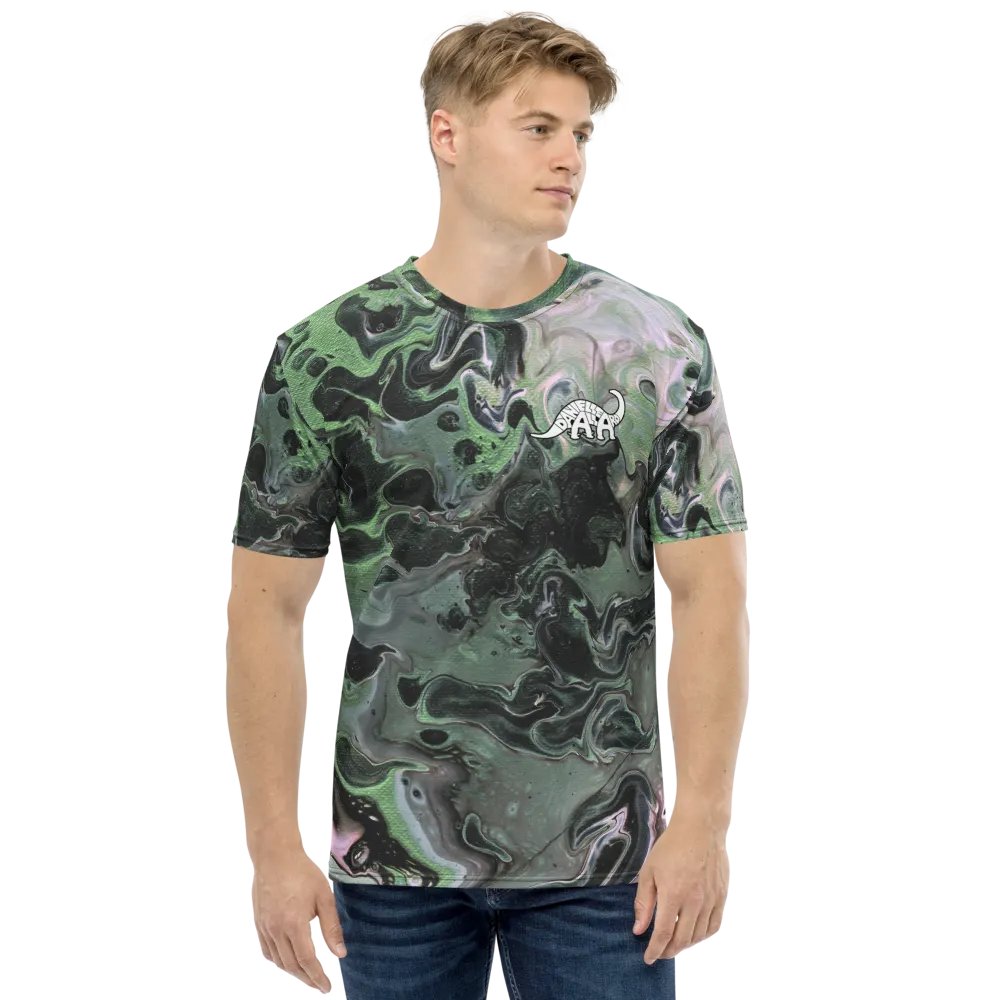 Metallic Green Fluid Acrylic T-Shirt product image (1)