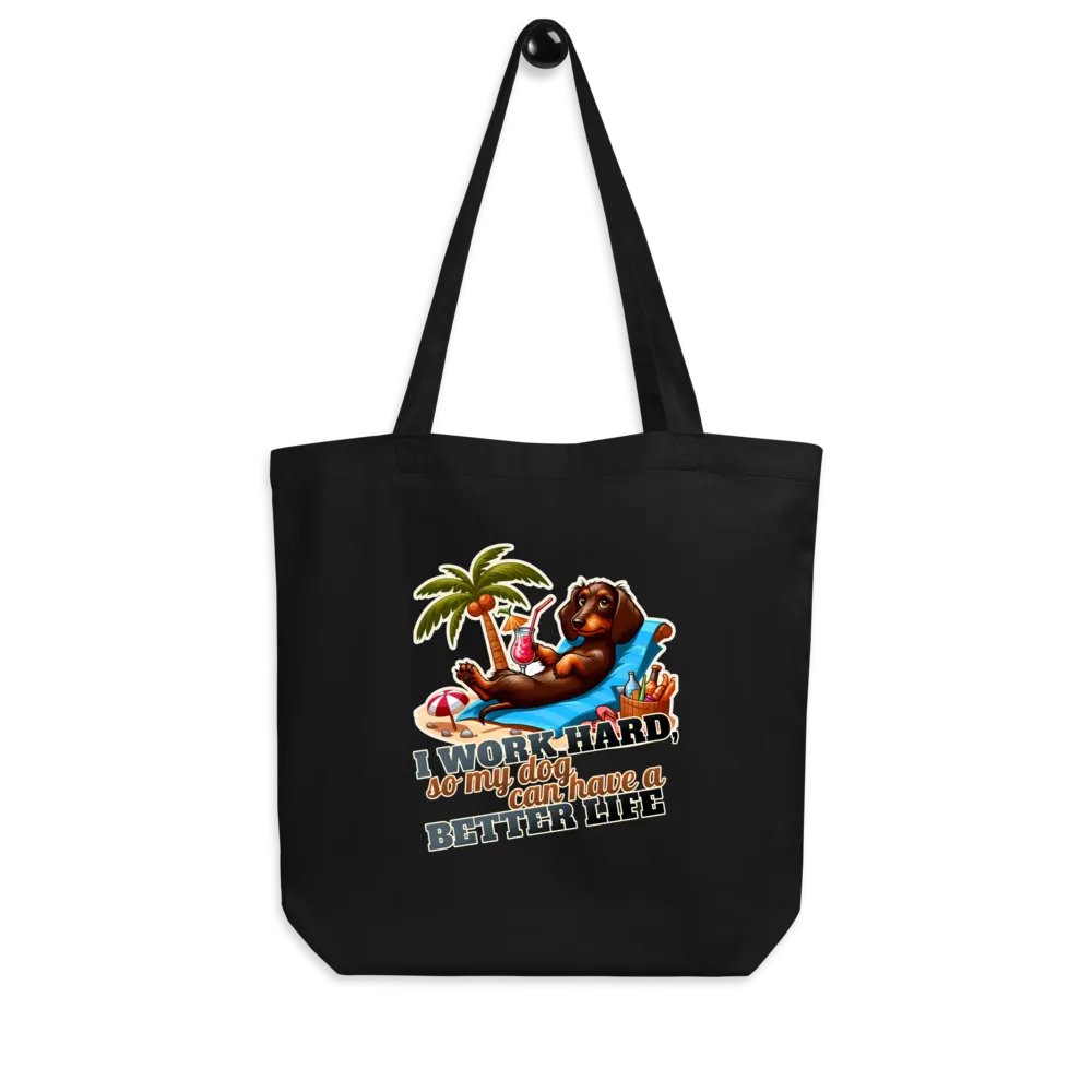 Work Hard – Dachshund Eco Tote Bag product image (8)