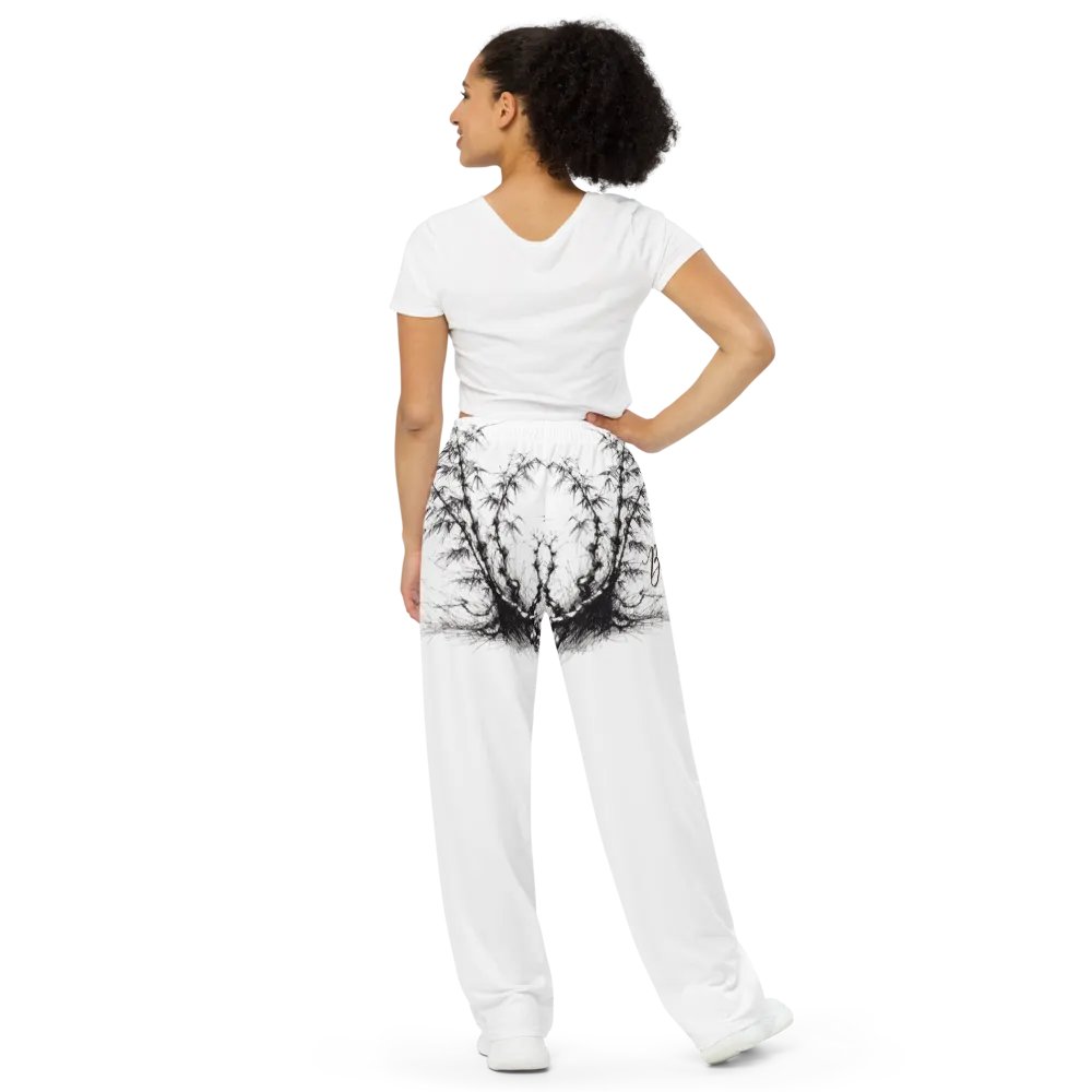 Bamboo Print Unisex Wide-Leg Pants product image (4)