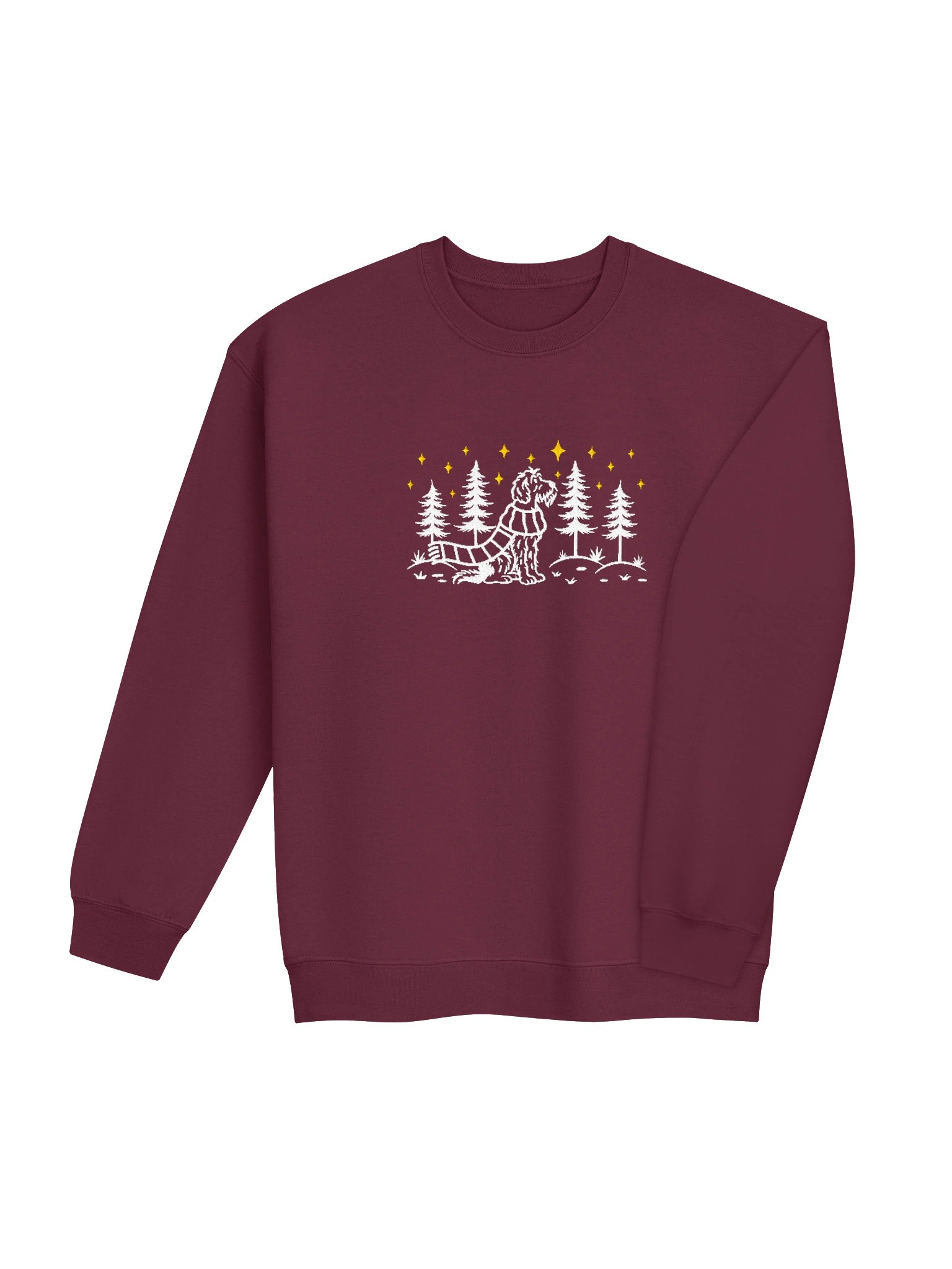 Wirehaired Pointing Griffon Winter/Christmas Line Art Design Embroidered Sweatshirt product image (24)