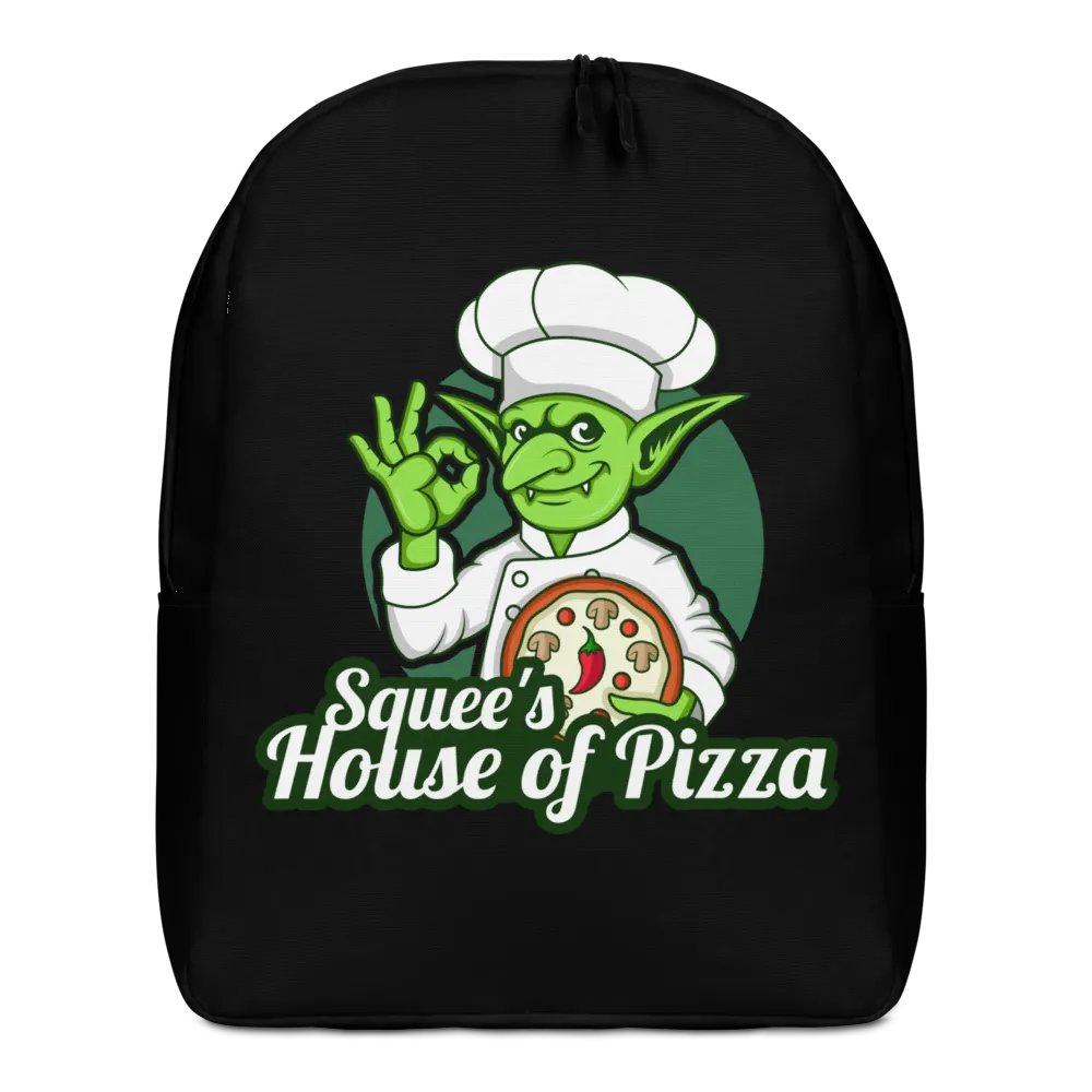 Squee’s House of Pizza Minimalist Backpack (Black) product image (1)