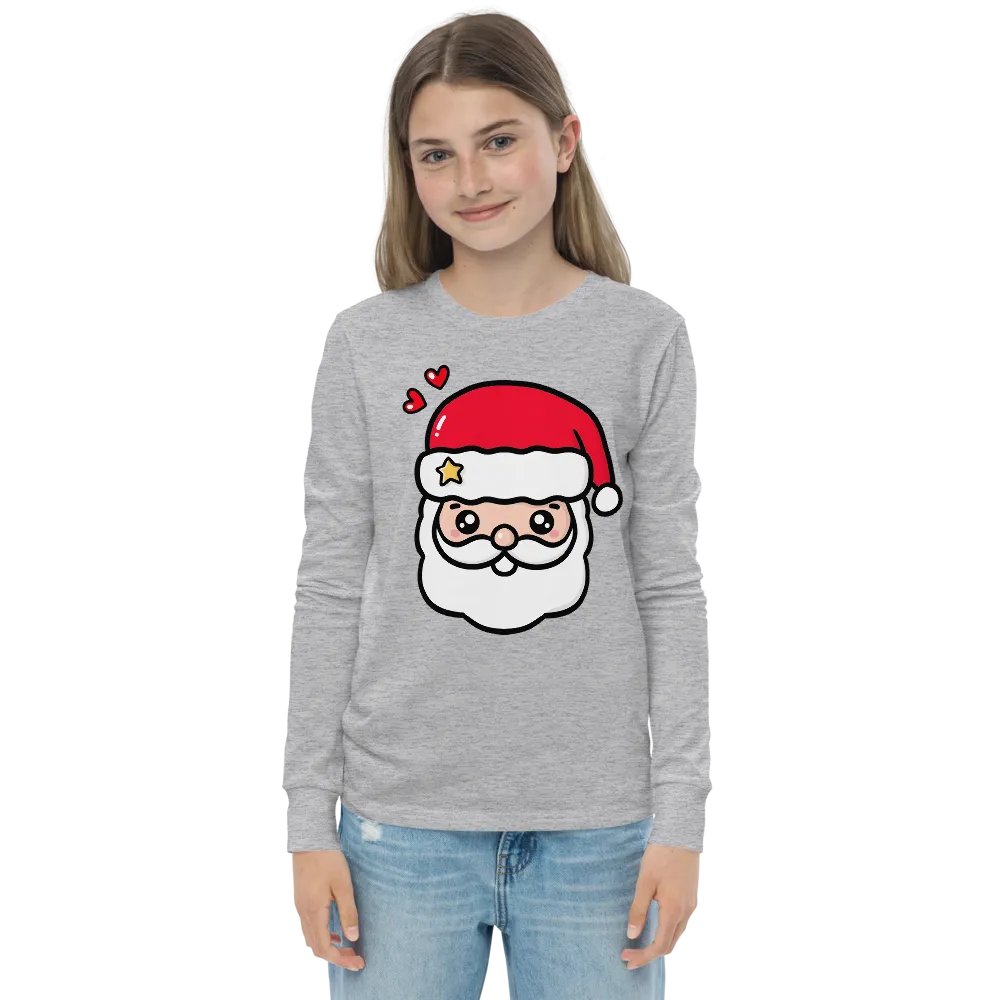 Jolly Santa's Smiling Face Long Sleeve Tee product image (1)
