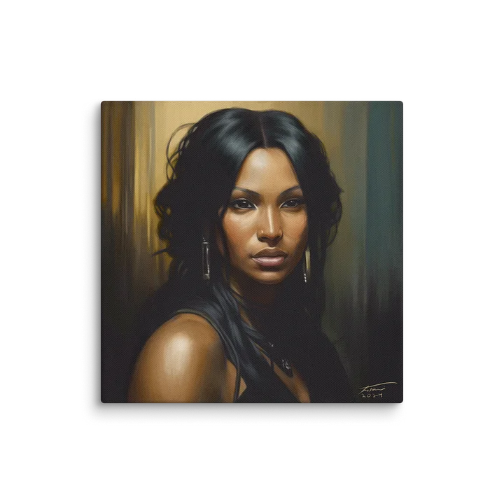 JULIA: MELANCHOLIC PORTRAIT PAINTING (10X10 CANVAS PRINT) product image (2)