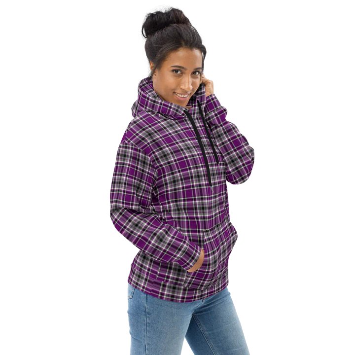 Purple, Gray, and Black Plaid Hoodie product image (1)