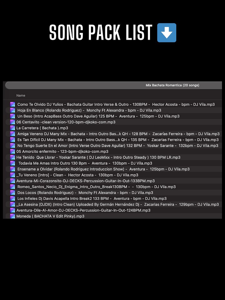 Bachata Romantica Mix – Song Pack product image (2)