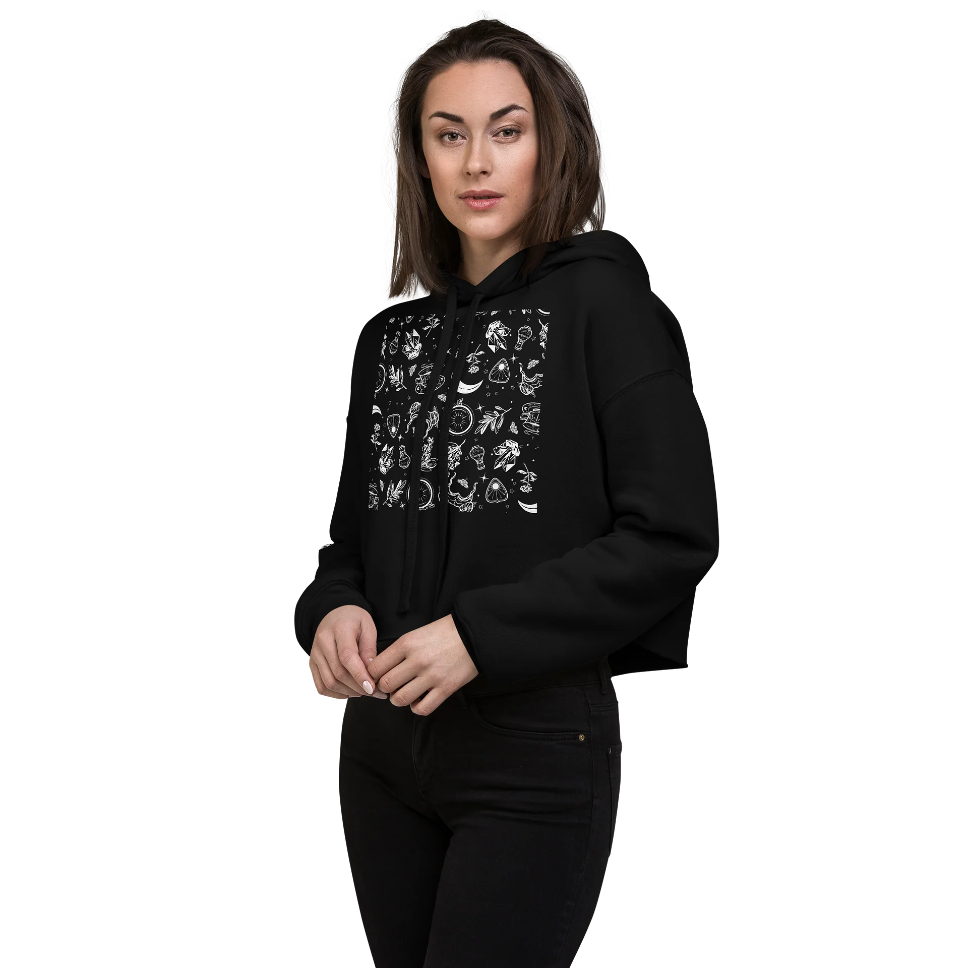 “𝖜𝖎𝖙𝖈𝖍'𝖘 𝖌𝖚𝖎𝖉𝖊” crop hoodie product image (2)