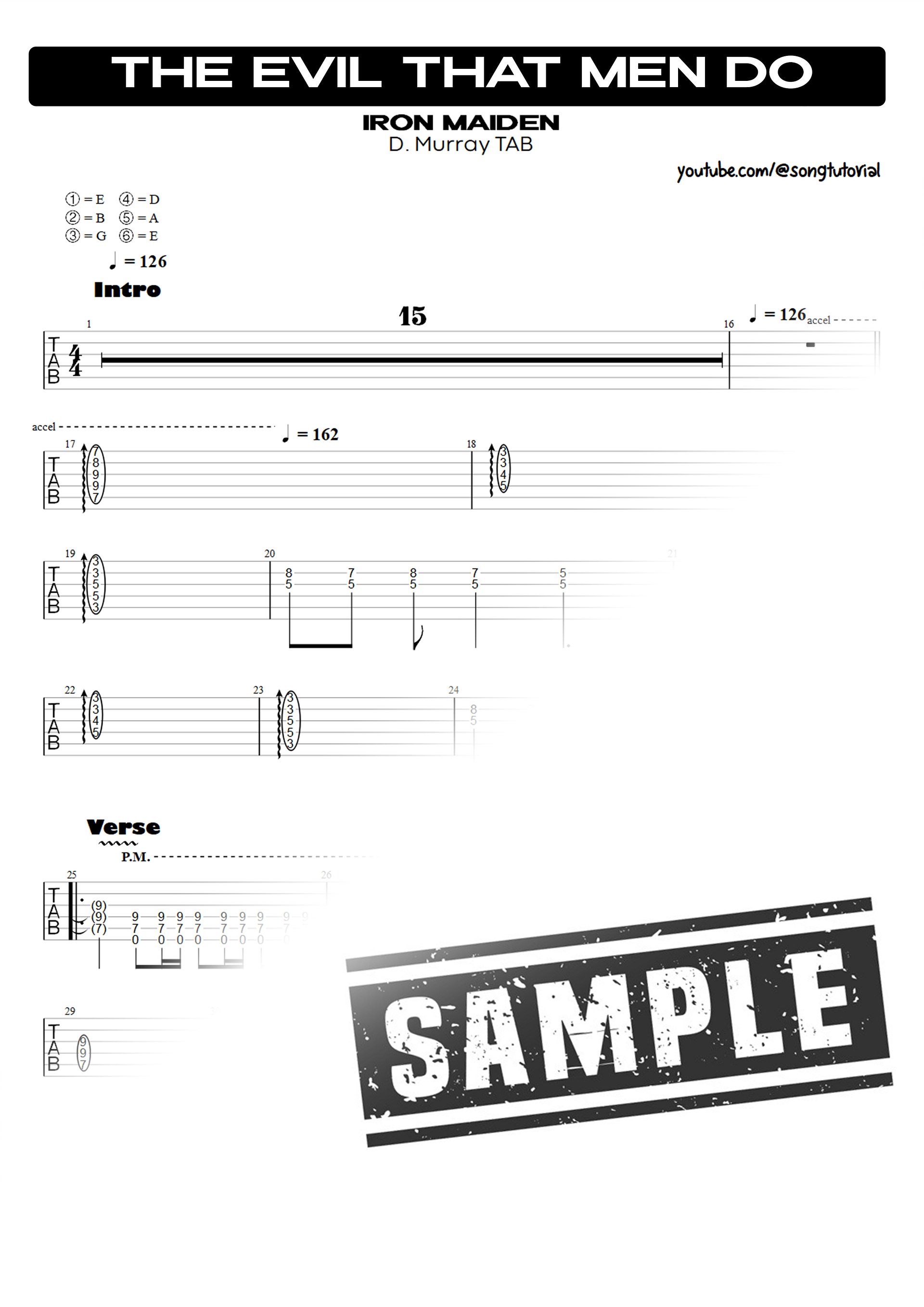 The Evil that Men Do PDF TAB + Backing Track MP3 product image (3)