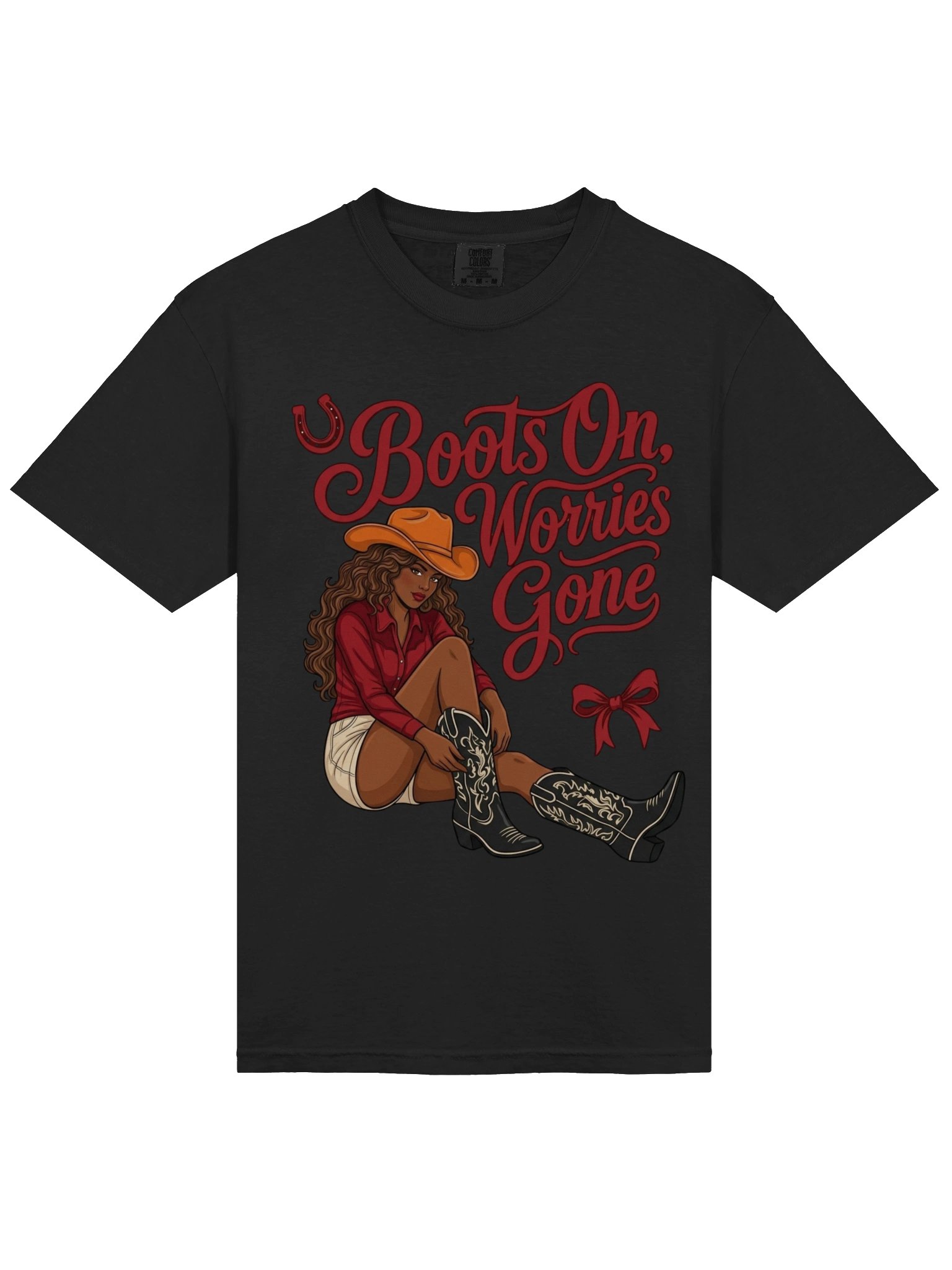 Boots On Worries Gone Western T-Shirt - Vintage Cowgirl Graphic Tee - Retro Country Music Festival Shirt - Coquette Western Aesthetics Unisex Shirt product image (11)
