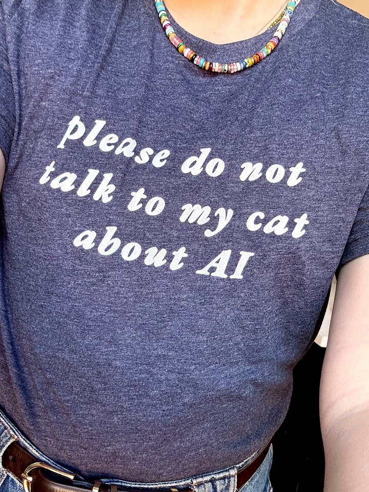 Please do not talk to my cat about AI unisex tee product image (1)