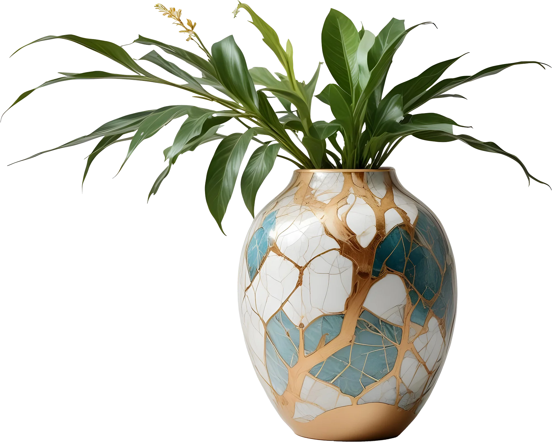 Golden Forest – Vase Tree of Life Kintsugi gold repair png product image (1)