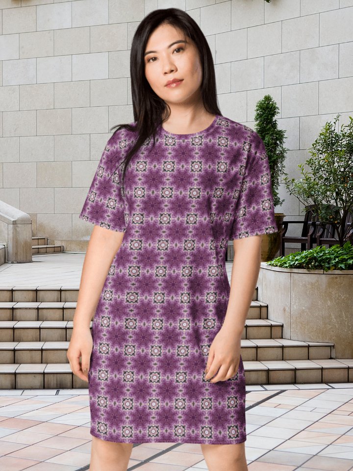 Geometric Purple Pattern T-Shirt Dress product image (1)
