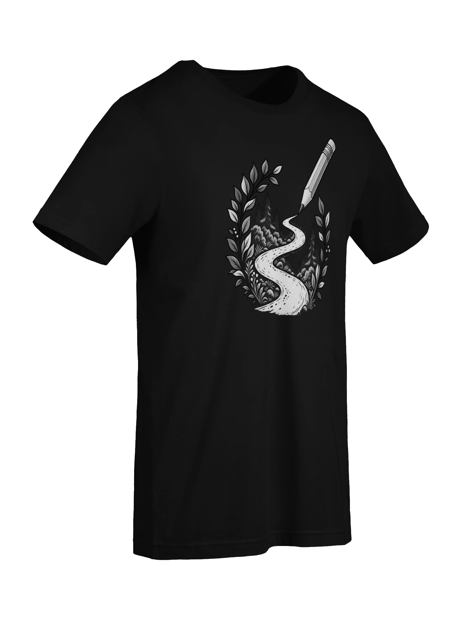 Follow the Pencil Black and White T-Shirt product image (5)