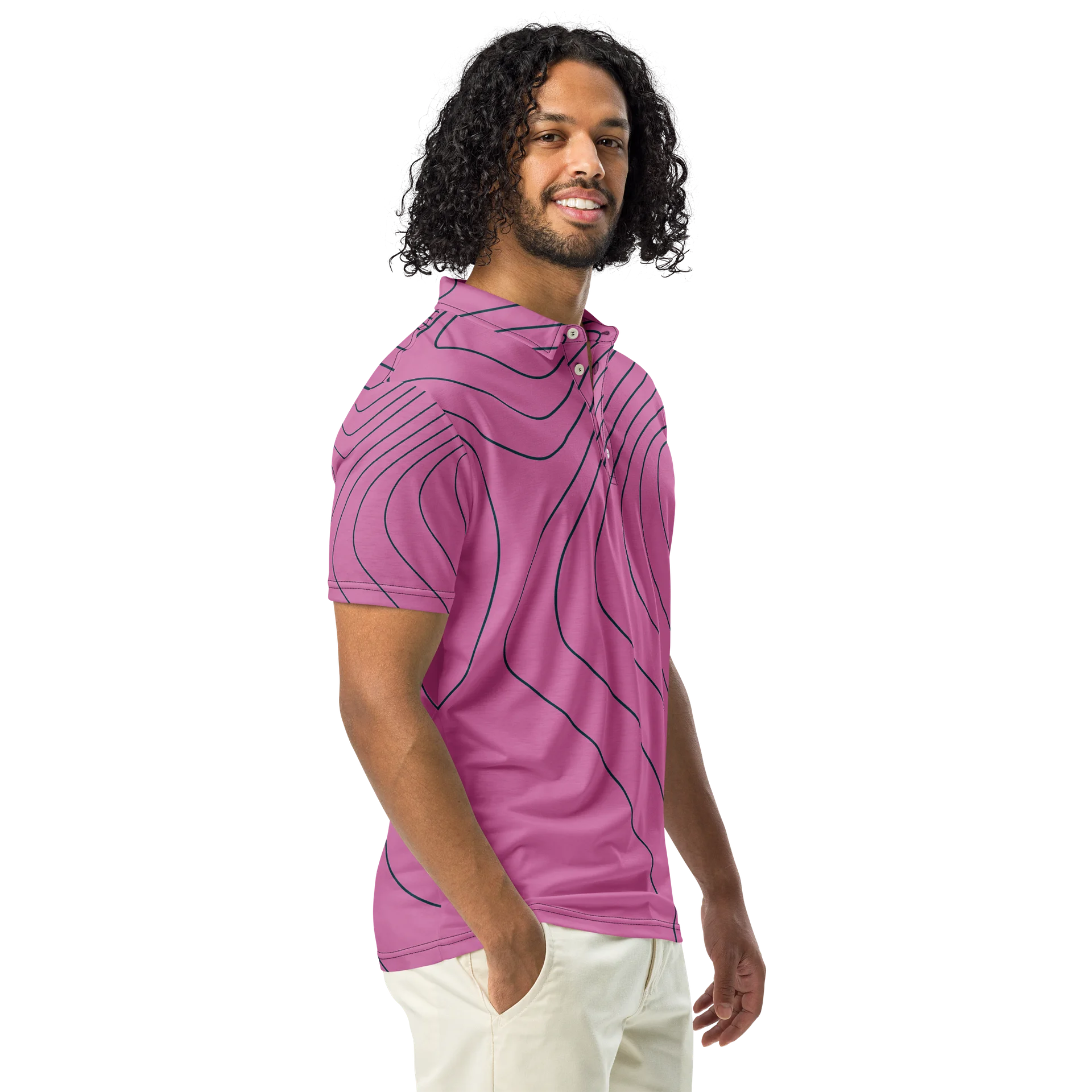 F&F Topo Slim Fit Polo Shirt (PNK) product image (1)