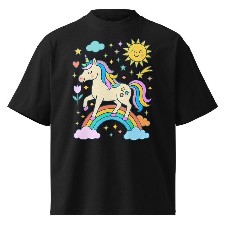 Sunshine Unicorn - Dollhouse Color Burst Aesthetic - Stanley/Stella Unisex Organic Oversized T-Shirt SATU020 product image (2)
