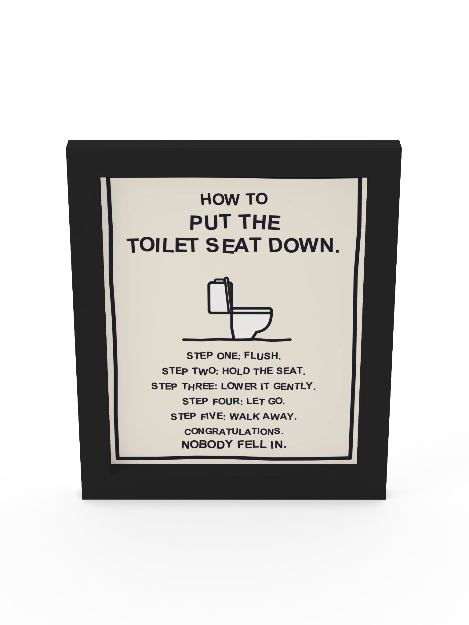 How to Put the Toilet Seat Down (Framed Bathroom Sign) product image (9)