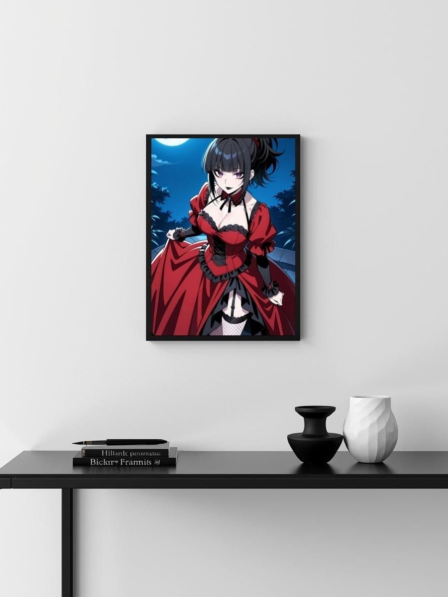 Metal Print - Luna Rain Original Character Gothic Red Dress Moonlight - 8x10 product image (3)