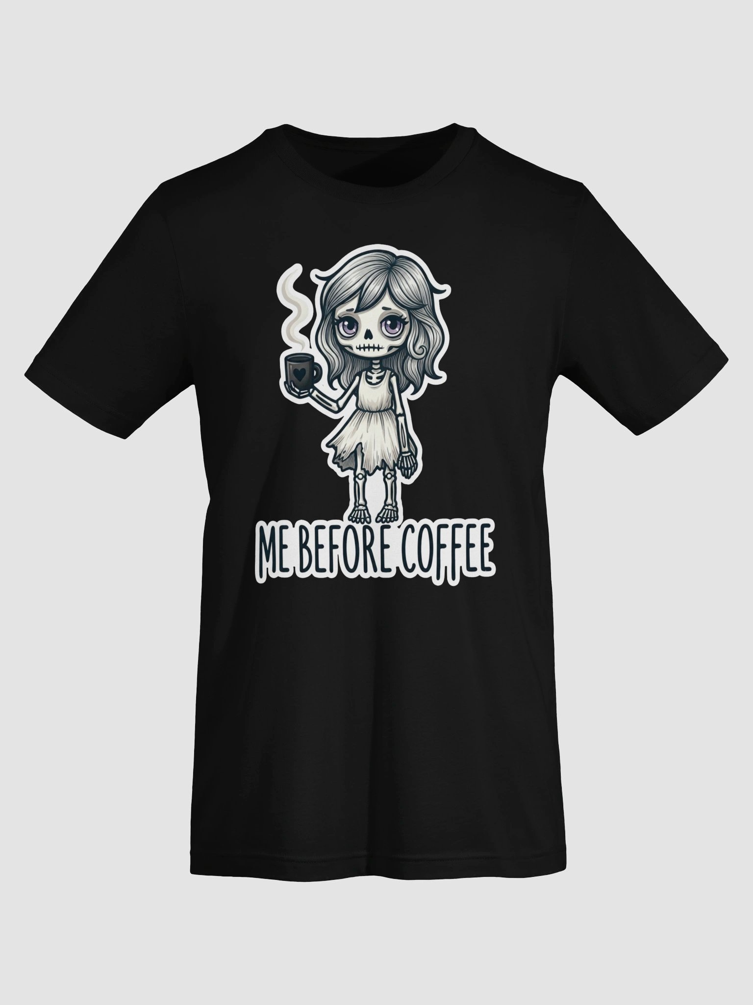 "Me Before Coffee" Skeleton Girl T-Shirt | Me Before Coffee Collection product image (6)