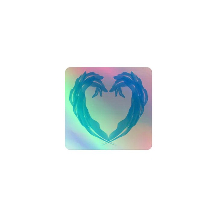 Sarenadia Blue Feathers Heart Holo Sticker product image (1)